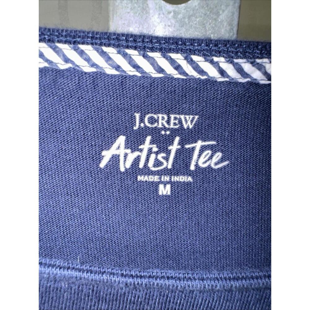 J. Crew Women's Striped Button Shoulder Artist Tee Size M - Picture 3 of 10